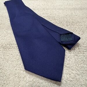 Esquire Tie Blue Knit Textured Solid Minimalist Silk Vintage Preppy Necktie